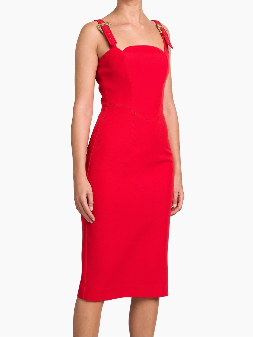 Versace Jeans Couture Buckle Strap Midi-Dress Size 6